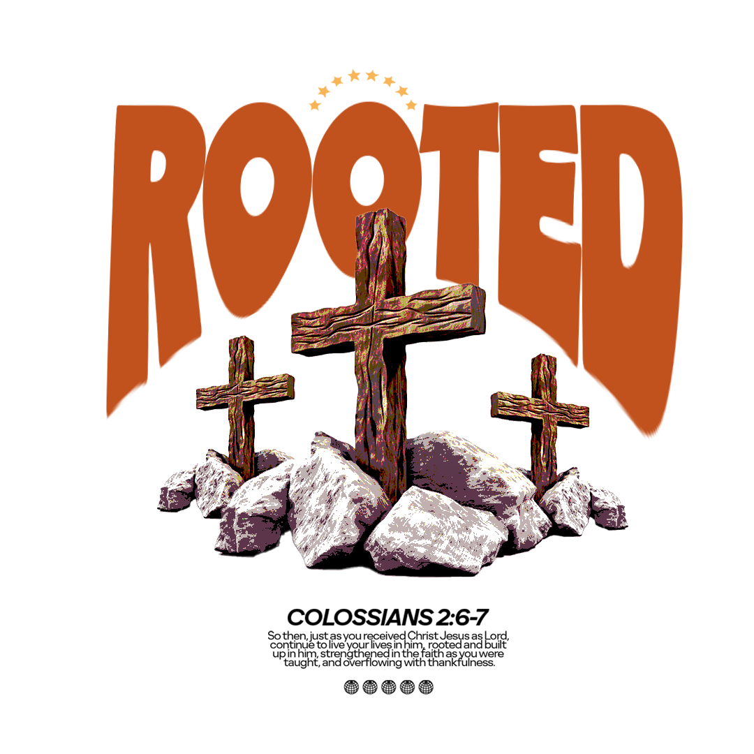 Black "Rooted in Christ" Tee