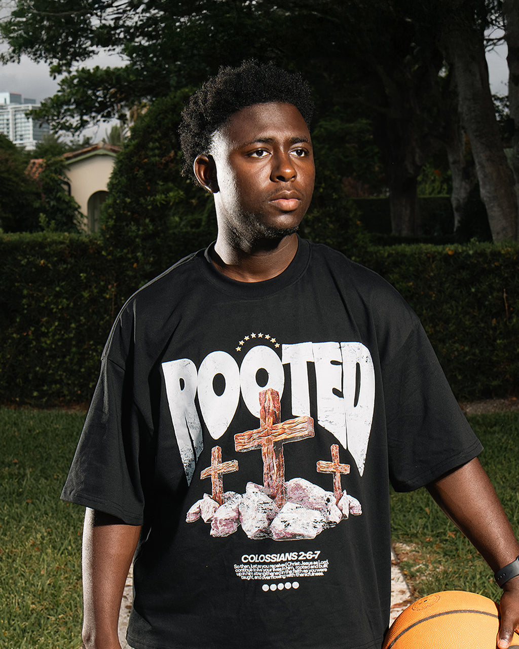Black "Rooted in Christ" Tee